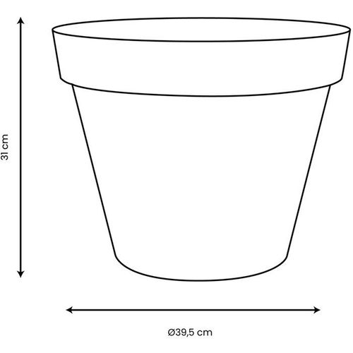Pot De Fleur Rond - Toscane - D. 40 Cm - 23 L - Intérieur/extérieur - D. 40 X H.32 Cm - Orange Terre