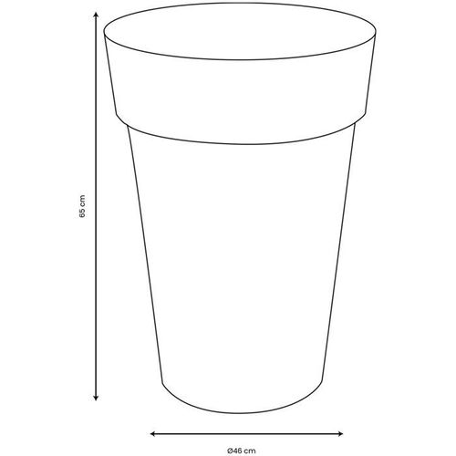 Vase Haut Rond - Toscane - D. 46 Cm - 67 L - Intérieur/extérieur - D. 46 X H. 65 Cm - Bleu Jean