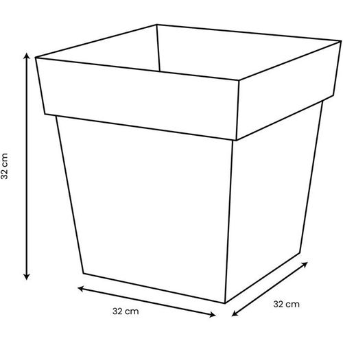Pot De Fleurs Carré - Toscane - 32 Cm - 22 L - Intérieur / Extérieur - 32 X 32 X H.32 Cm - Orange T