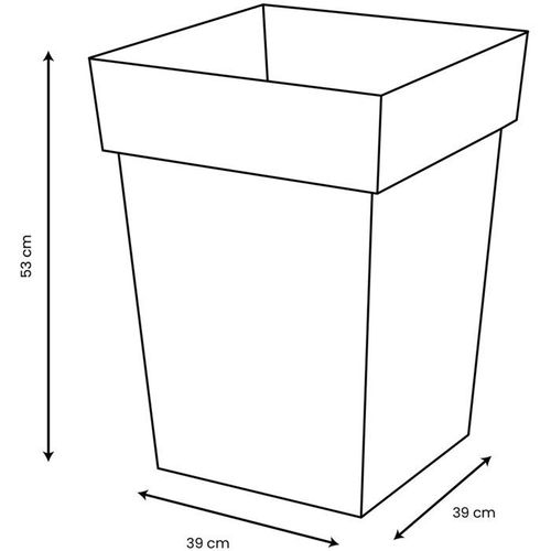 Pot De Fleur Mi-haut Carré - Toscane - 40 Cm - 51 L - 39 X 39 X H. 53 Cm - Orange Terre Battue
