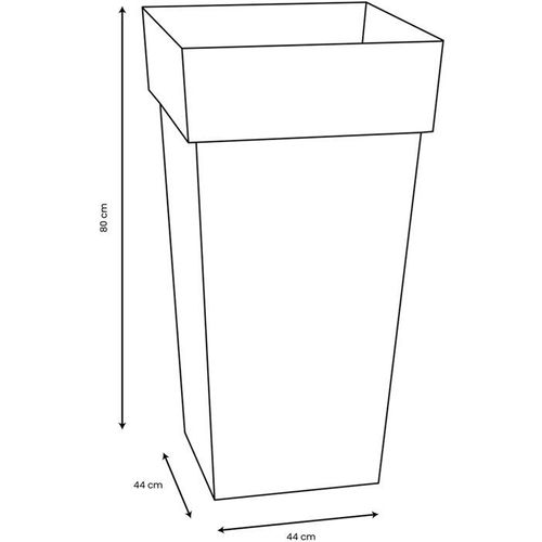 Pot De Fleur Carré XXL - Toscane - 43 Cm - 98 L - Intérieur / Extérieur - 43,3 X 43,3 X H. 80 Cm -
