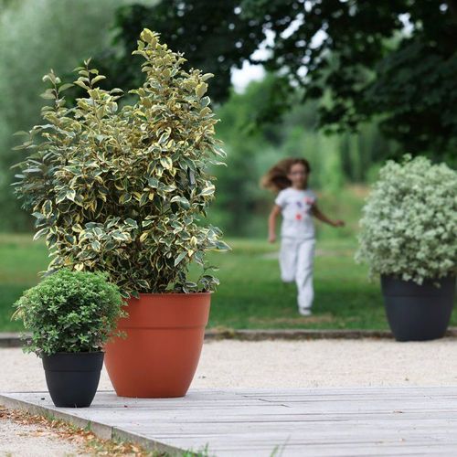 Pot De Fleur Rond - Osaka - D. 50 Cm - 56,8 L - Intérieur/extérieur - Orange Terre