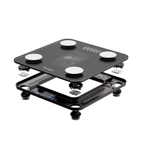 Pèse-personne Impédancemètre Et Corde à Sauter Connectés 180kg/100g Noir - Gymfitconnect