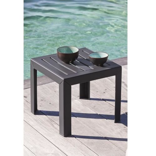 Table Basse Miami - 40 X 40 Cm - Résine - Anthracite