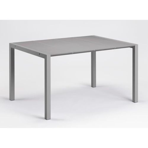 Table De Jardin - Eden 133 - Gris Platinium - 133x87 - Aluminium Et Résine - 6 Personnes