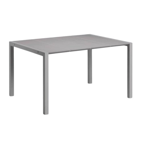 Table De Jardin - Eden 133 - Gris Platinium - 133x87 - Aluminium Et Résine - 6 Personnes