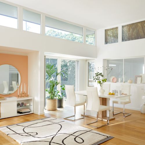 Meuble TV INSTA blanc brillant/ décor chêne