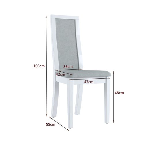 Chaise INSTA blanc brillant/ décor chêne