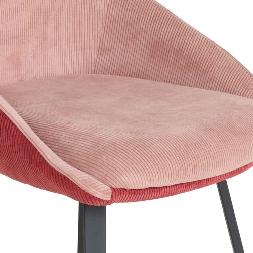 Chaise velour cotelé Baxter Corail
