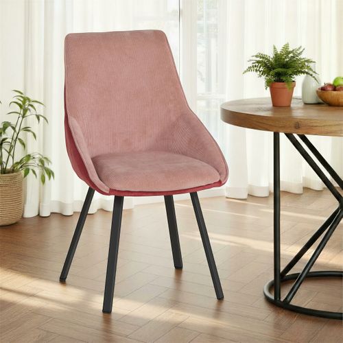 Chaise velour cotelé Baxter Corail
