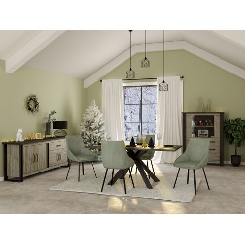 Chaise velour cotelé Baxter Corail