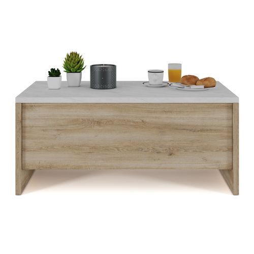 Table basse relevable DAVIS Imitation chêne