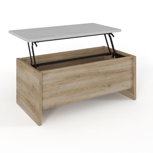 Table basse relevable DAVIS Imitation chêne