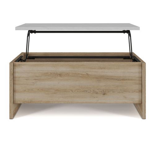 Table basse relevable DAVIS Imitation chêne