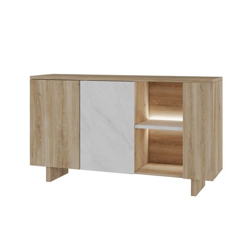 Buffet 2 portes + niche DAVIS Imitation chêne