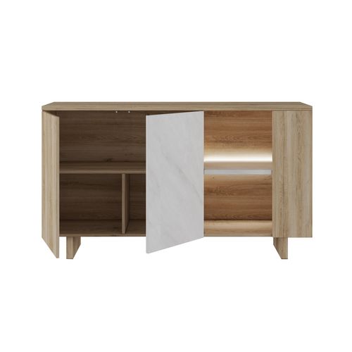 Buffet 2 portes + niche DAVIS Imitation chêne