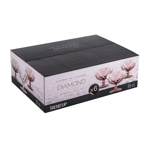 Boite De 6 Coupes De Glace 35 Cl Diamond Rose
