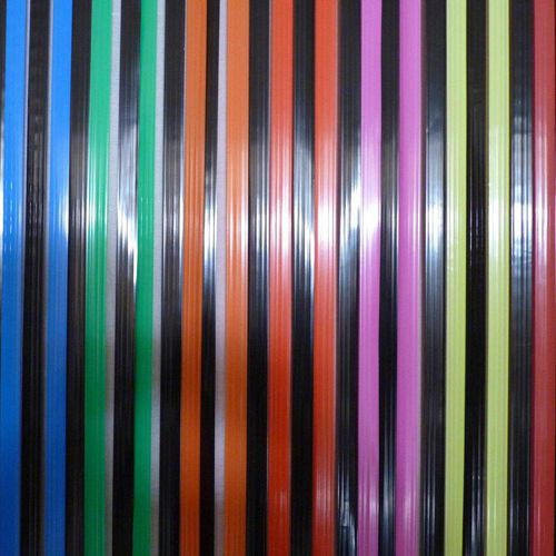 Rideau De Porte En Polyéthylène Lanières Multicolore Fond Noir