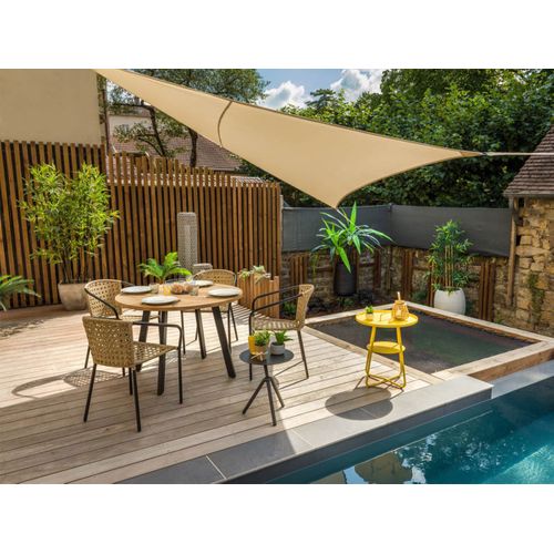 Table Basse Ronde En Aluminium Jaune Thasos Ø 50 Cm