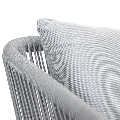 Salon De Jardin Détente En Aluminium Et Corde Tressée Gris Amorgos - 2 Places