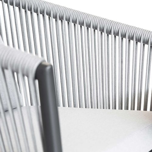 Salon De Jardin Détente En Aluminium Et Corde Tressée Gris Amorgos - 2 Places