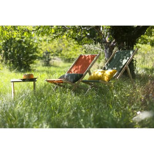 Chilienne En Bois Coloris Paprika - Tissu Traité Déperlant