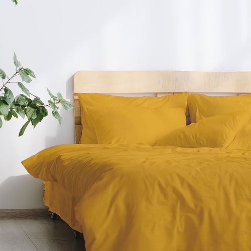Parure De Couette Unie Coton Percale Coloré Marine 220x240 cm