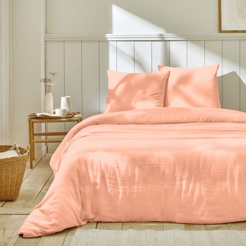 Parure De Lit 220x240 Cm Gaze De Coton Rose