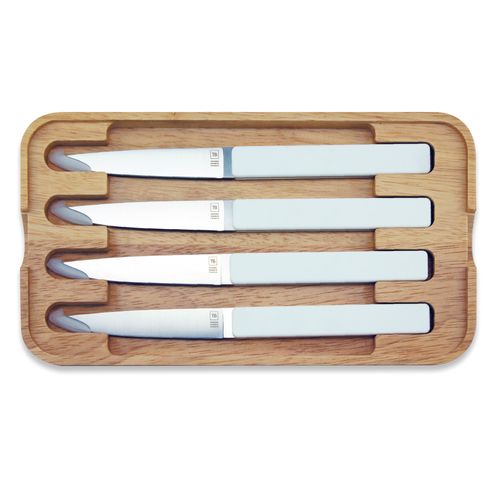 Coffret De 4 Couteaux à Steak Hector Glacier, Lame Lisse En Inox