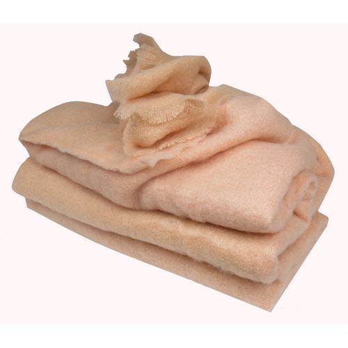 Couverture En 100 % Pure Mohair 320g/m2 - 240x220 Cm - Rose Poudré