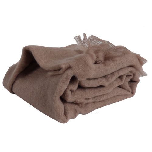 Couverture En 100 % Pure Mohair 320g/m2 - 180x220 Cm - Taupe