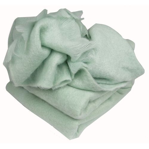 Plaid En Laine Mohair Très Douce - 130x180 Cm - Vert Clair