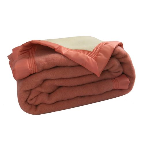 Couverture Pure Laine Vierge 600g/m2 Bicolore - 240x260 Cm - Orange