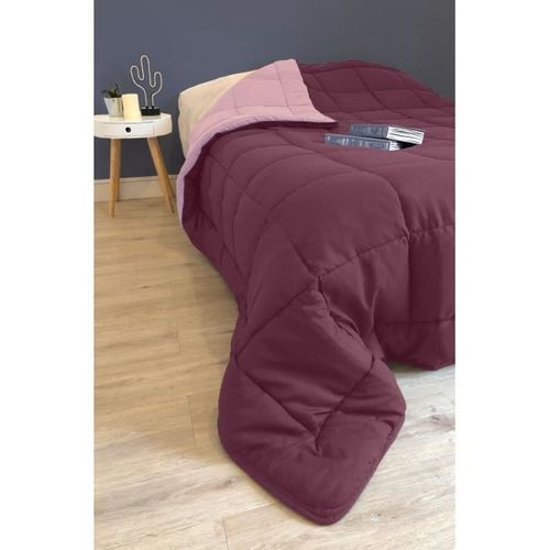 Couette Microfibre 400g/m² Calgary Prune Et Parme 240x260cm