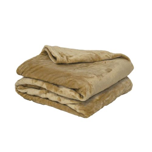 Couverture Microflanelle Beige 180 X 220 Cm Beige