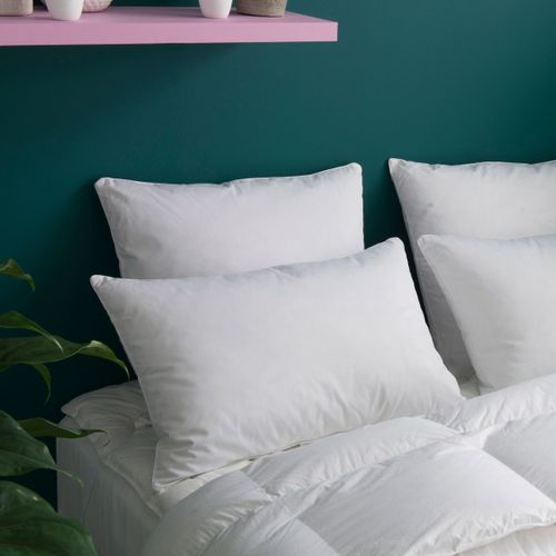 Oreiller Medium 45x70 Cm - Garnissage Fibre, Enveloppe Coton, Anti-acariens Naturel - Fabriqué En France