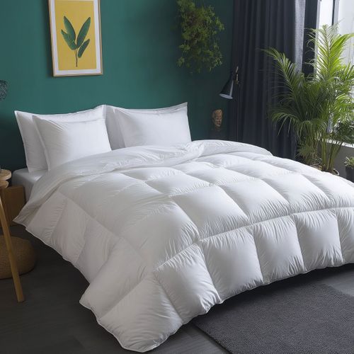 Couette Temperee 80% Duvet - Coton - Gaëlle 200 X 200 Cm Blanc
