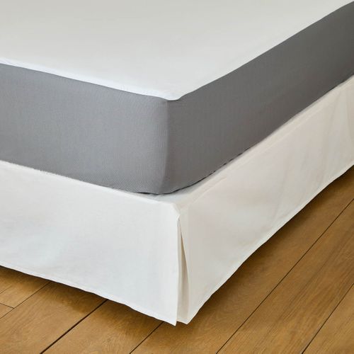 Protège Matelas Coton Mesh 140 X 190 Cm Blanc, Gris Clair