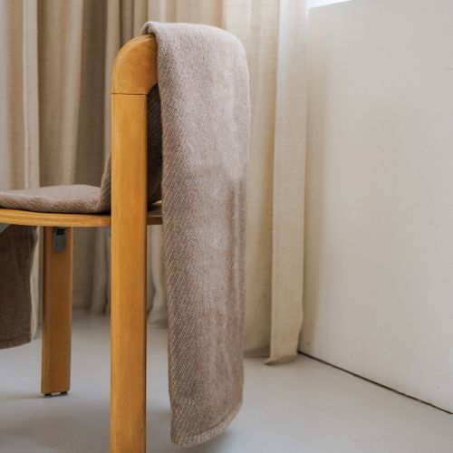 Couverture Coton Et Mérinos - Marron 220 X 240 Cm Marron