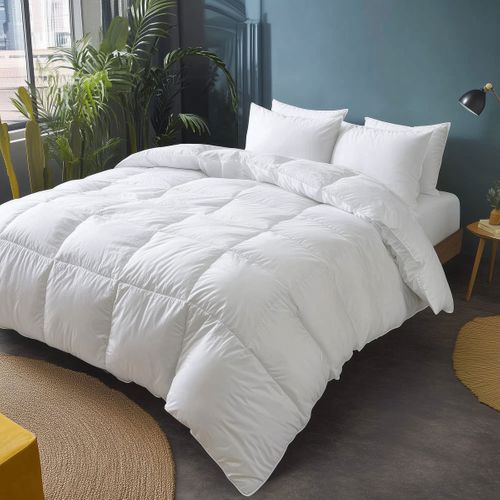 Couette Chaude Sensation Duvet - Coton - Louisette 240 X 260 Cm Blanc