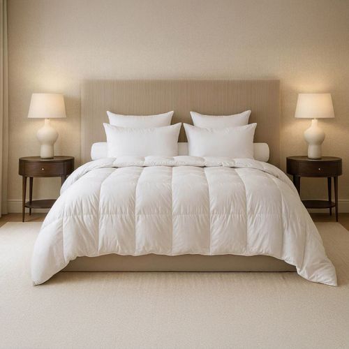 Couette Embellie - 30% Duvet - Tempérée 220 X 240 Cm Blanc