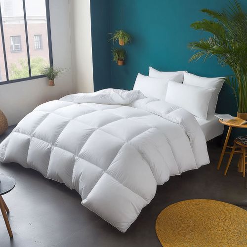 Couette Legere 70% Duvet - Coton - Angèle 220 X 240 Cm Blanc