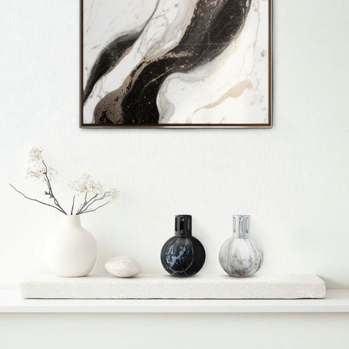 Lampe Berger Marbrure Blanche En Verre