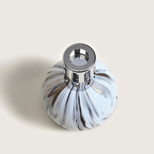 Lampe Berger Marbrure Blanche En Verre