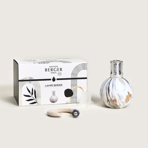 Lampe Berger Marbrure Blanche En Verre