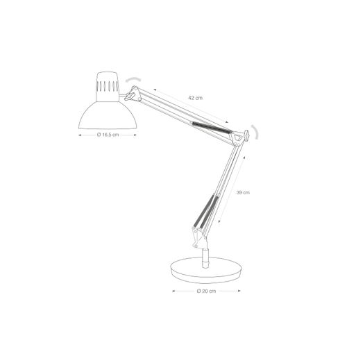 Lampe LED Bureau Architecte Noire