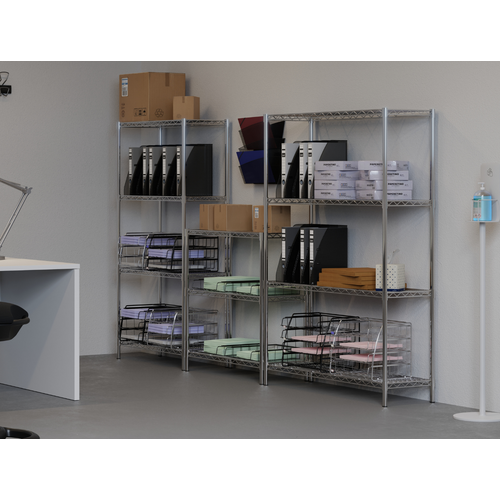 Étagère 5 Tablettes Métal Chromé 90 Cm