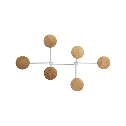 Patère Murale Blanche Six Accroches