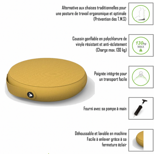 Coussin Ergonomique Jaune