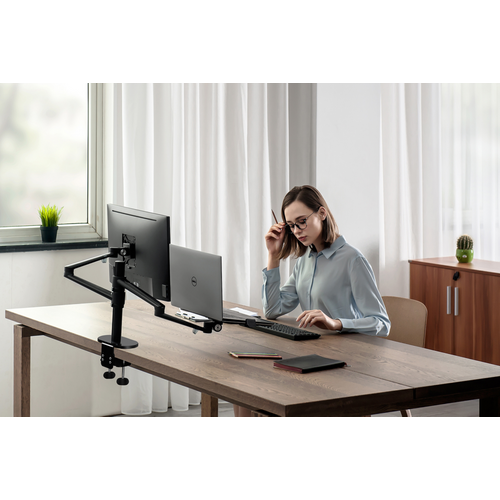 Bras Articule Écran Et Ordinateur Portable Noir